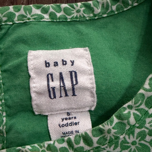 Baby Gap Green Floral Girls 5T 5 years Dress with pockets - Picture 4 of 7